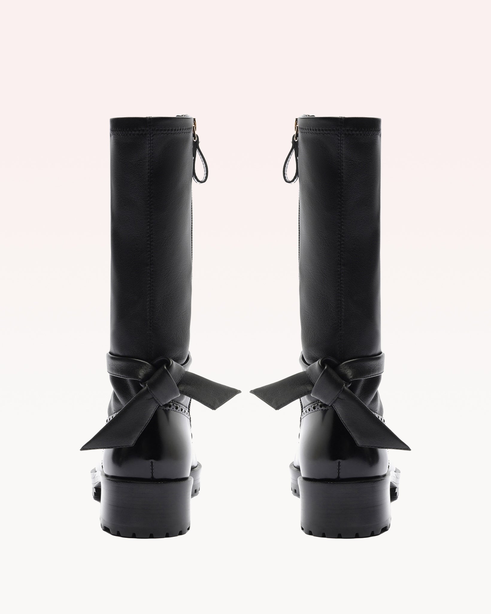 Clarita Motorcycle Brogue Boot Black - Image 3